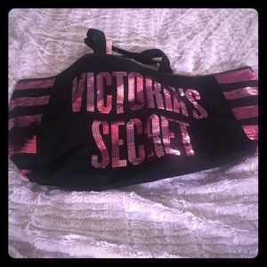 Victoria’s Secret black bag with pink sequins